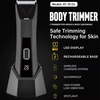 Aparador Unissex LCD — Depilador/Barbeador Corporal Elétrico Recarregável Type-C À Prova d’Água