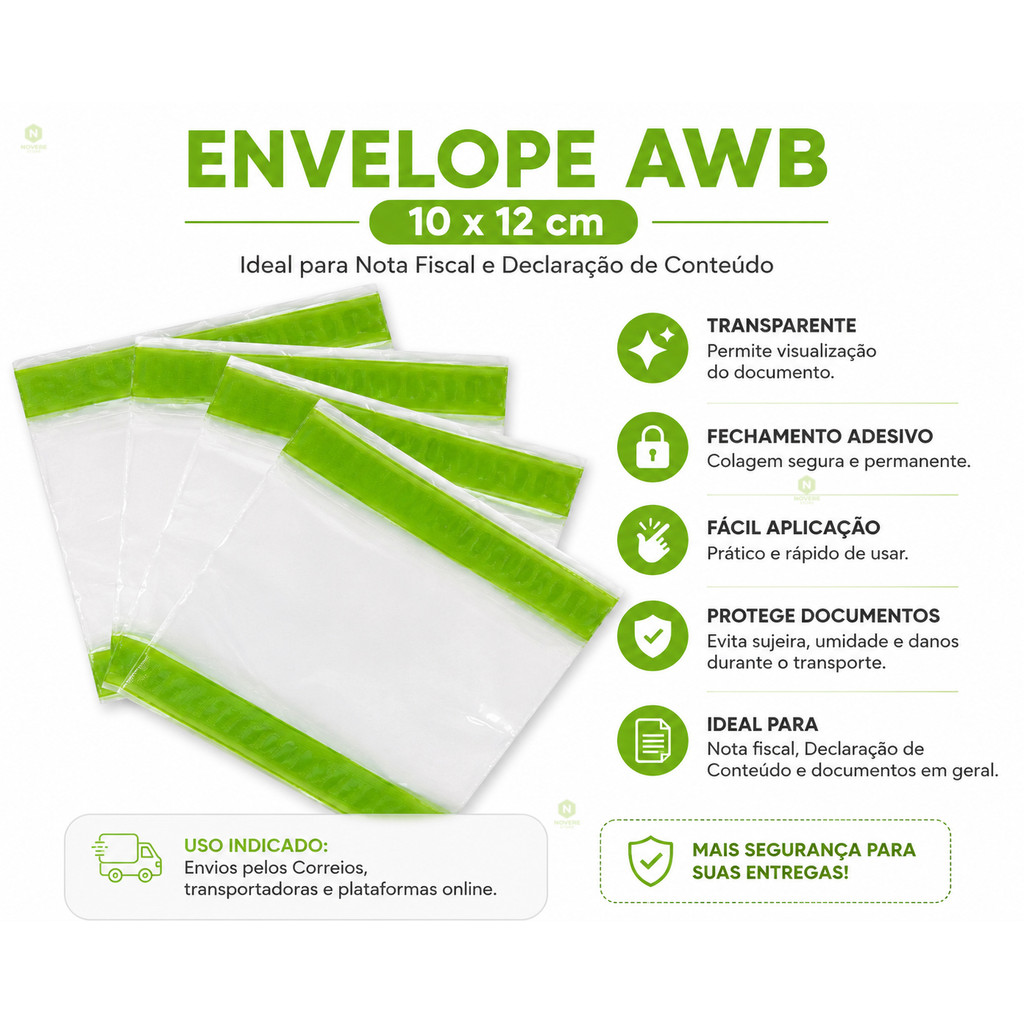 Envelope AWB Canguru Para Nota Fiscal Danfe 10x12 Kit 100 unidades ...