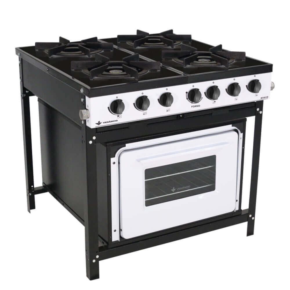 Fogão Industrial Venâncio Bravo a Gás 4 Bocas com Forno Bran