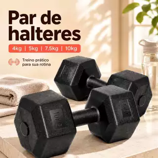 Halteres de 4/5/7.5/10KG para Fitness - Ideal para Fortalecimento Muscular Para meninos/meninas