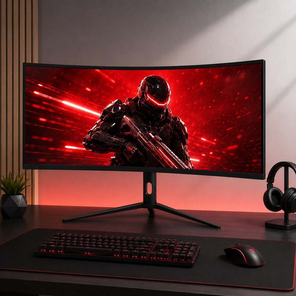 Monitor Ultrawide Curvo 34 Polegadas 3440x1440 240Hz 1ms FreeSync DELTA ...