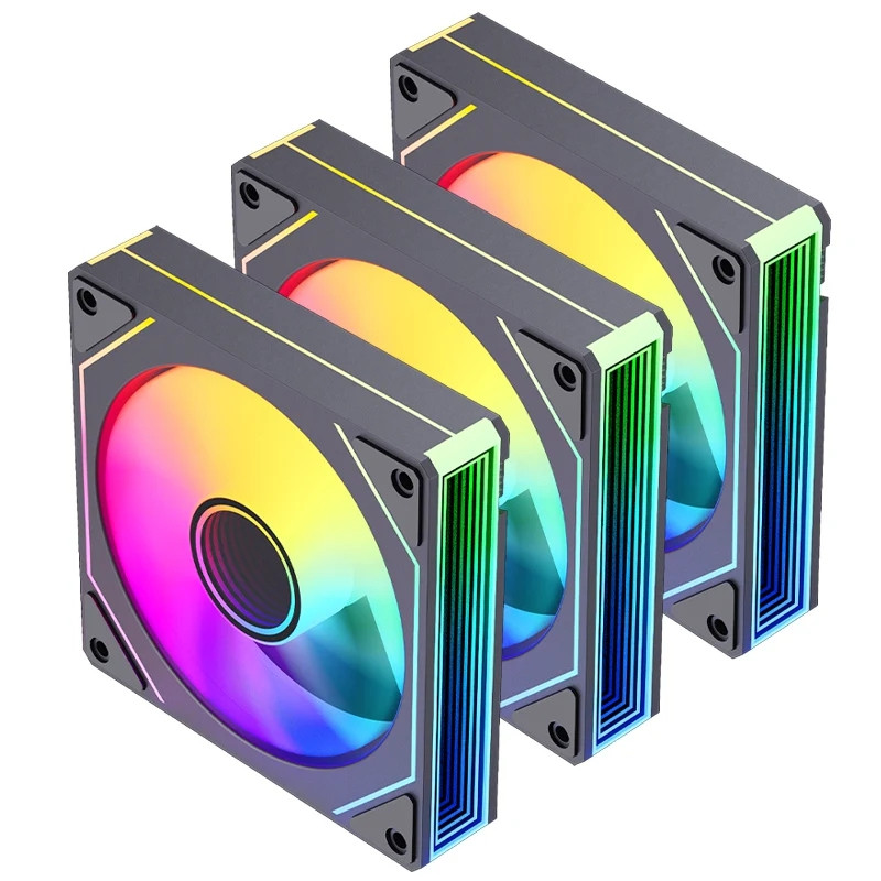 Kit 3 Ventoinhas RGB 120mm Alto Fluxo Resfriamento PC Gamer Hub ...