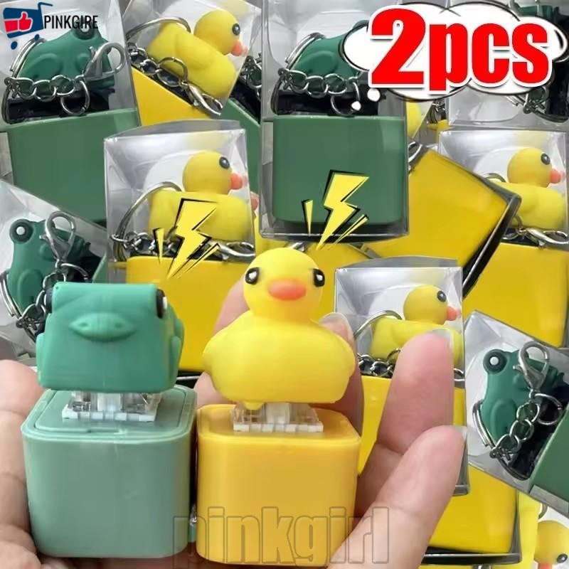 [Rdy Stk] 2-1Pcs Croaking Frog Duck Sound Keychain-Teclado Fidget ...