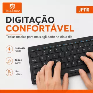 H'MASTON JP110 Teclado Para Tablet Teclado Bluetooth Teclado Sem Fio Para Notebook Teclado 2.4Ghz Teclado Tablet