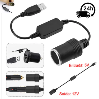1/2Pcs Car USB Cigarette Lighter Adapter, 5V to 12V Power Adapter Cable