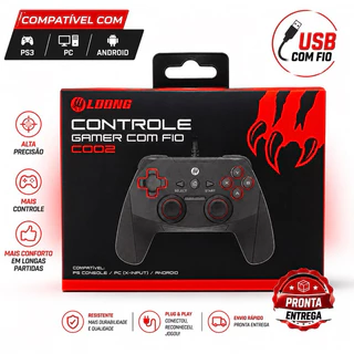 Controle Gamer Com Fio USB Para PC Notebook PS3 Android Alta Precisão C002