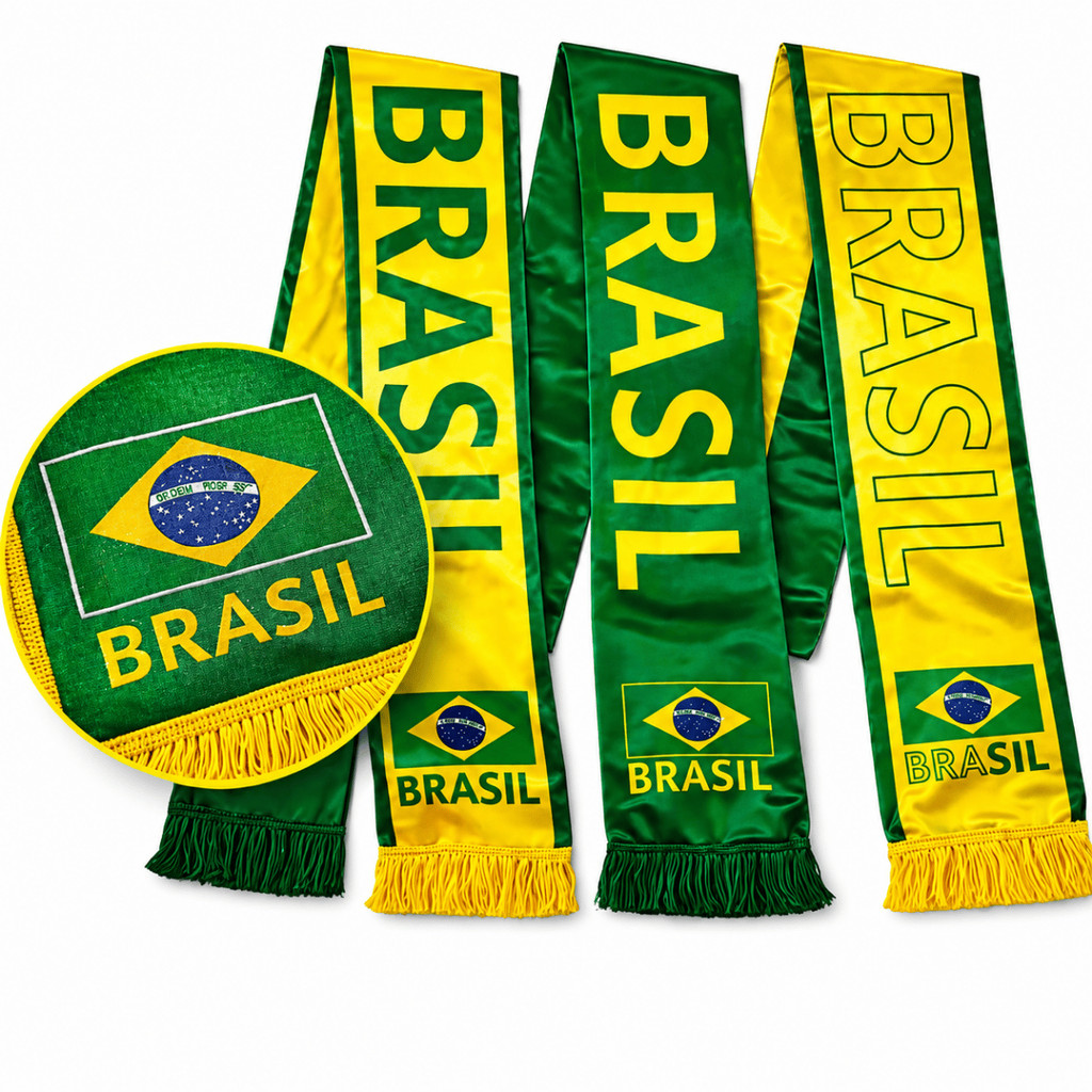Cachecol Brasil Verde e Amarelo Torcida Seleção Brasileira Copa do ...