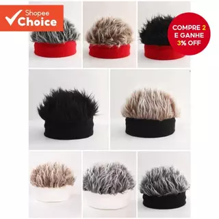 Gorro De Malha Unissex Coreano Peruca Na Moda Estiramento Chique Versátil Para Deslocamento Urbano Ao Ar Livre Casual
