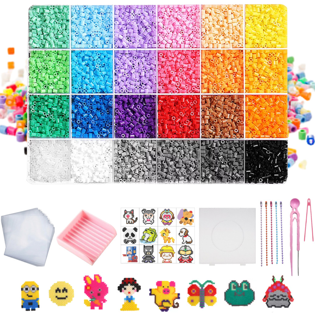 Kit Hama Beads 10.000 Peças Pinças + Ferramentas Pegboard 2,6mm 24 ...