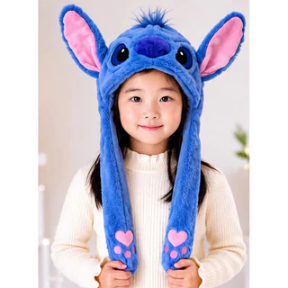 Touca Levanta Orelha Stitch Gorro Inverno Infantil