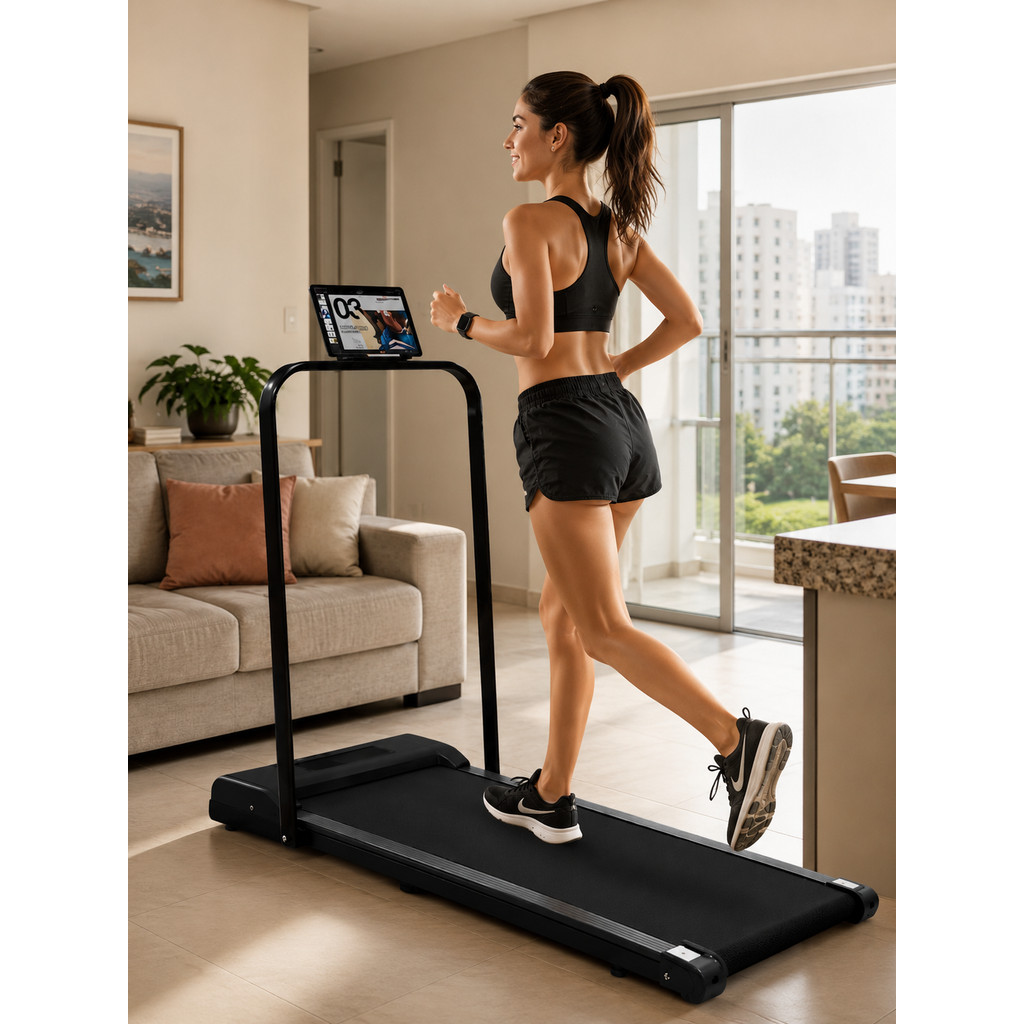 Esteira Elétrica Portátil Fitness Residencial Até 120 kg Velocidade 0 ...
