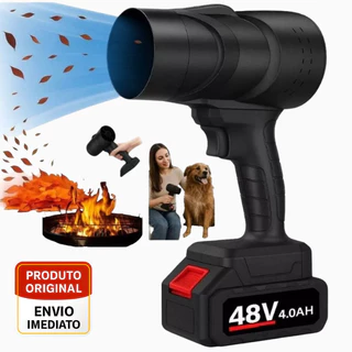 Soprador Turbo Portátil Recarregável 48v Com Baterias Potente Soprador De Folhas Limpeza Geral!