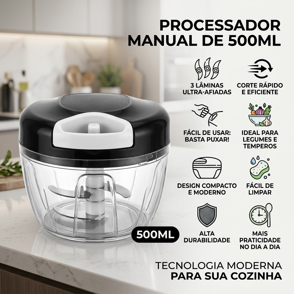 Processador Triturador De 500ml Grande De Alimentos Manual 3