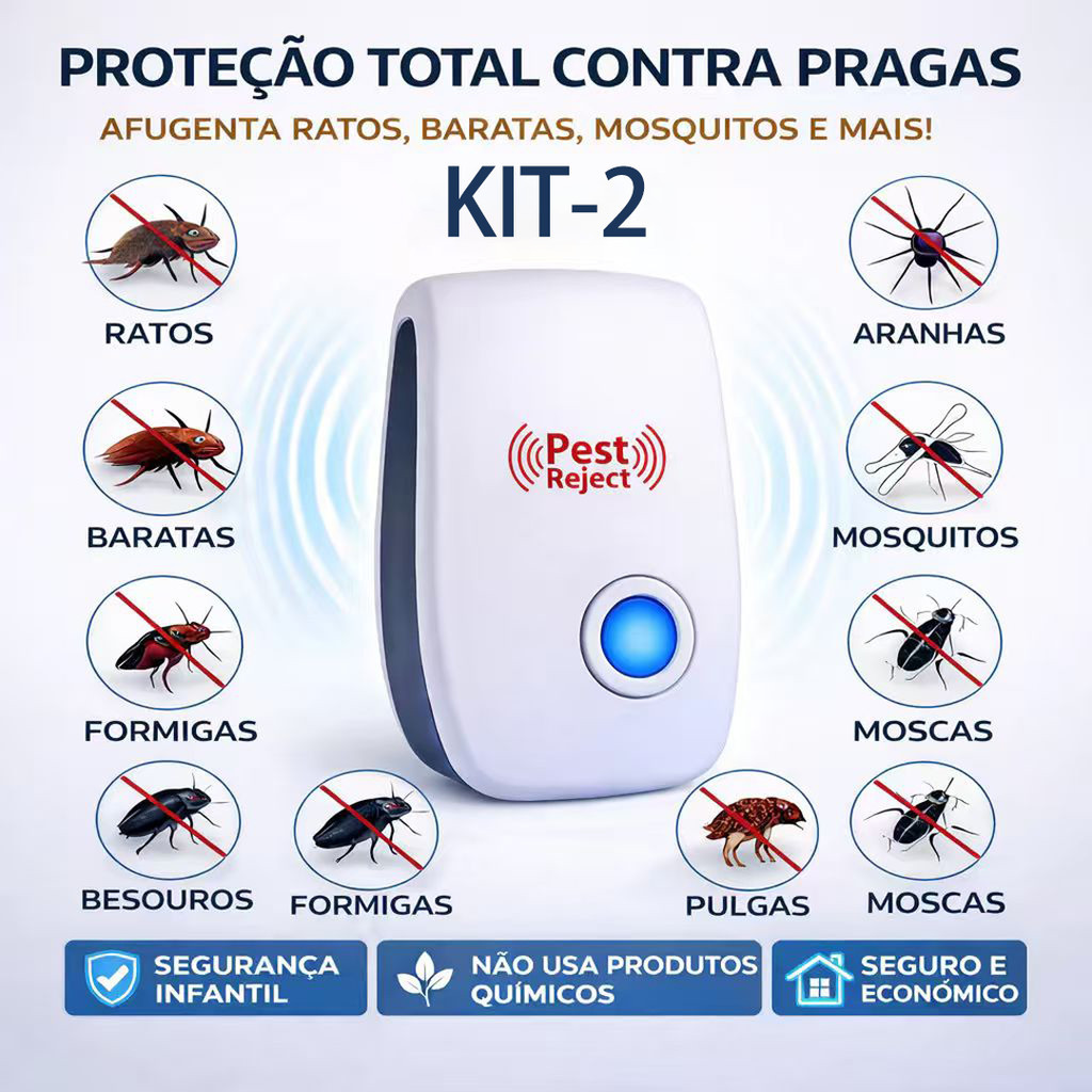 Kit2 a 6 Repelente Ultrassônico Eletrônico Bivolt Anti Mosquitos Baratas Ratos Morcegos Fly Sparrow 56W