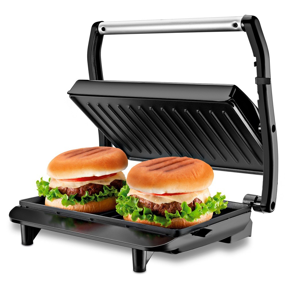 Sanduicheira e grill antiaderente 1000W inox - Mondial
