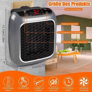 Mini Aquecedor Pequeno Portátil De Parede Para Casa Sala Quarto 110v