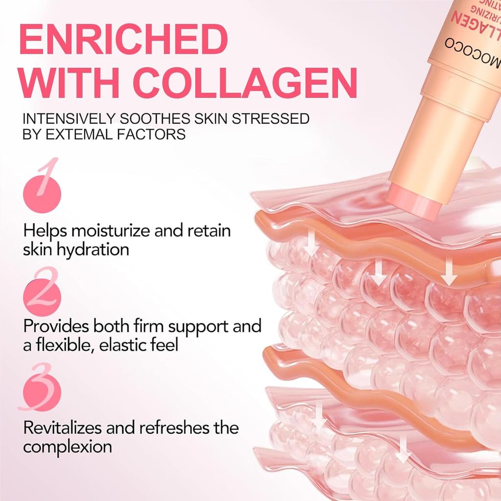 Imagem do produto Bastão de colágeno multi-efeito, bálsamo labial hidratante multifuncional, primer para maquiagem dos olhos e pescoço, bá 6