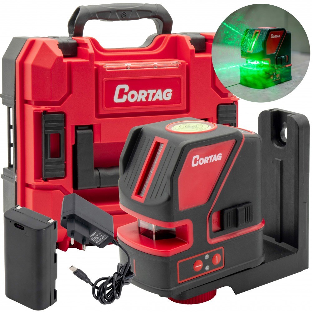 Nível a laser verde pendular 2 linhas a bateria 20 m com maleta