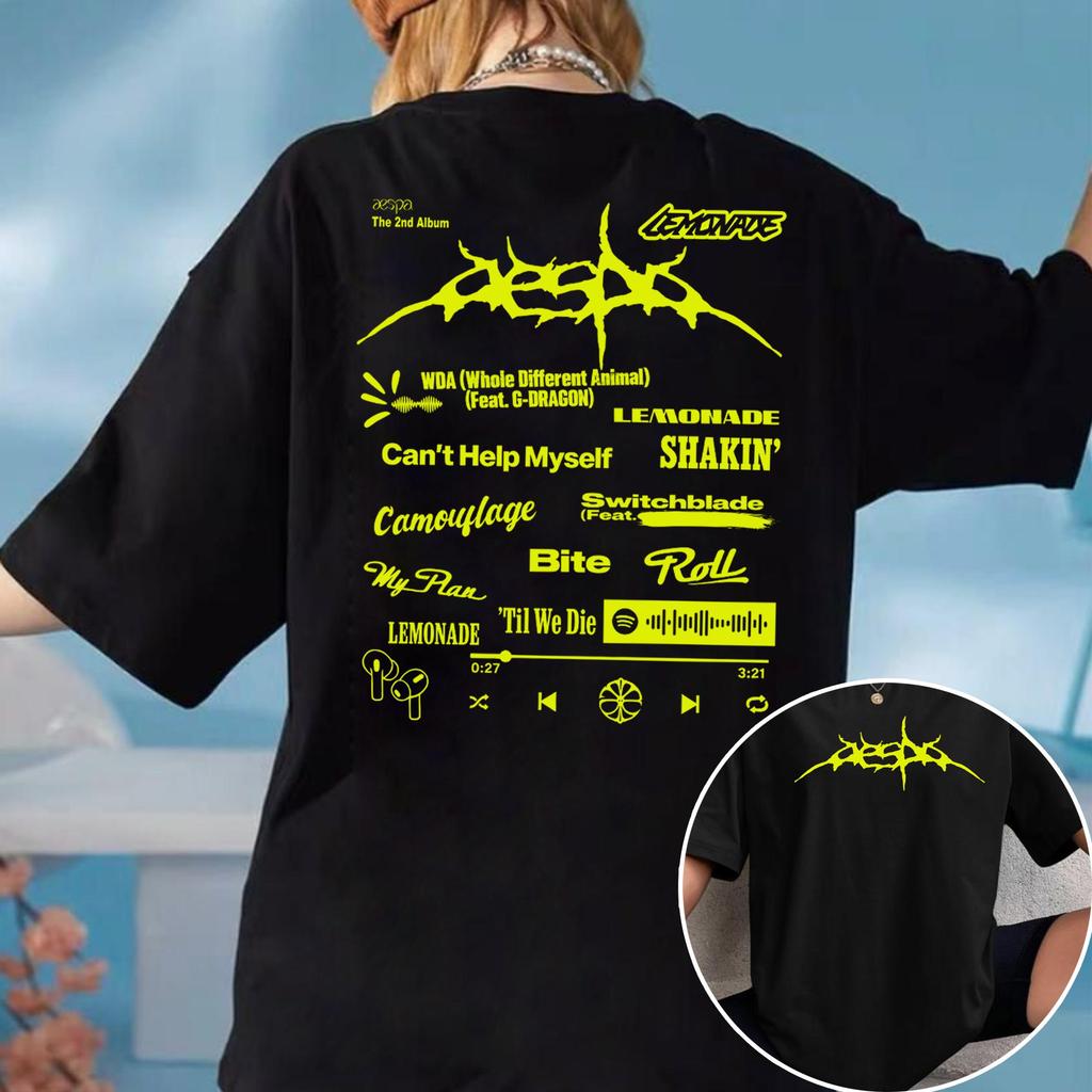 Camiseta Masculina Feminina Estampa Aespa Lemonade Álbum Kpop T