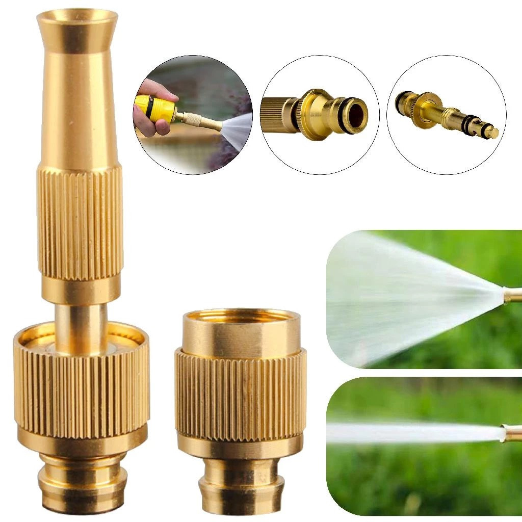 Bico de Mangueira de Compressão 1/2 + Conector Esguicho – Para Limpeza e Irrigação de Jardim