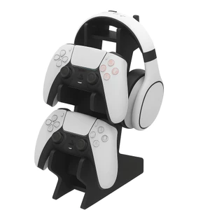suporte porta controle xbox one x / s ps4 ps5 fone preto mdf