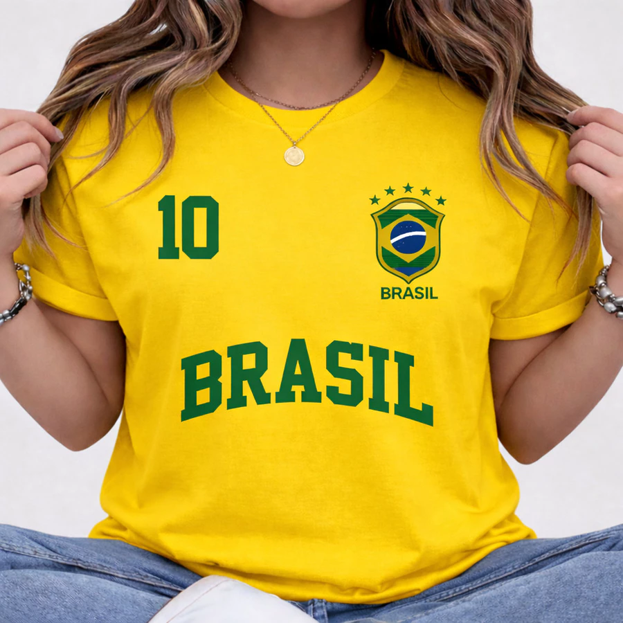 Camiseta P AO G5 Camisa UNISSEX Blusa 100% Algodão Streetwear Brasil Copa Bandeira Futebol Tendência Oferta