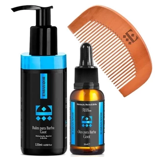 Kit Balm e Óleo para Barba Goot + Pente Madeira Embaixador