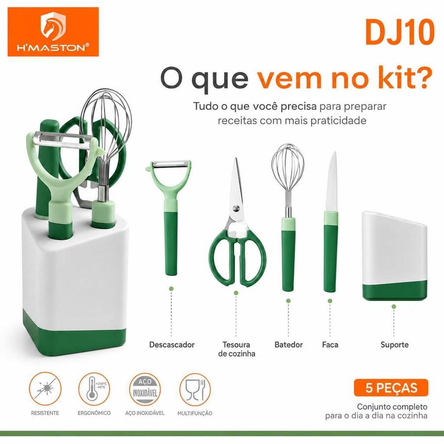 H'MASTON Kit Cozinha Completo Descascador De Legumes Kit De Cozinha Tesoura De Cozinha Kit Facas De Cozinha