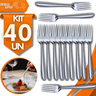 Kit de Garfos Sobremesa Aço Inox Premium Essencial Cozinha Buffet Restaurantes Talheres Premium
