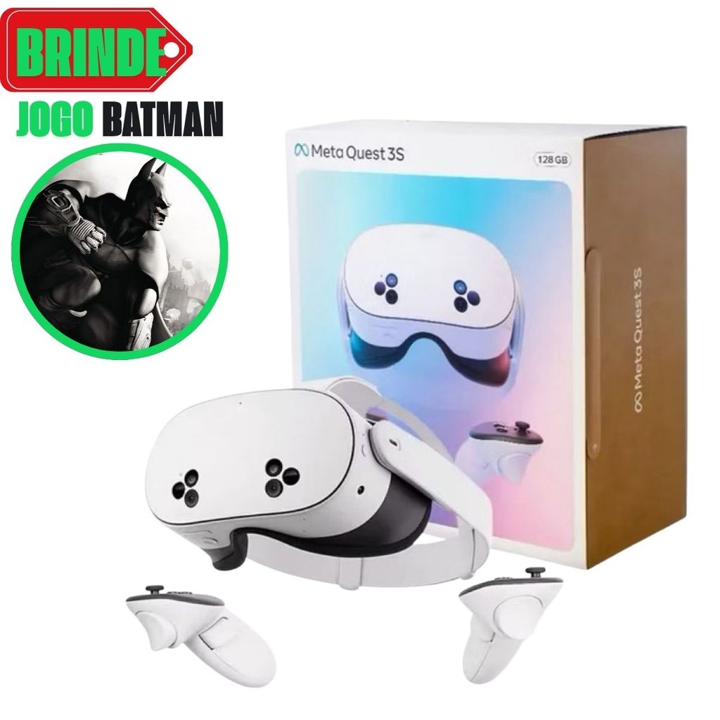 Lente de Realidade Virtual Meta Quest 3S 128GB+com jogo batman
