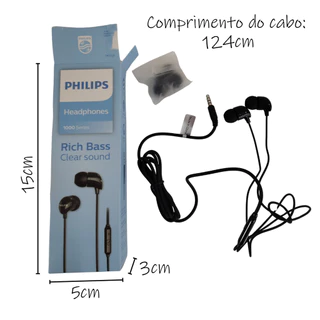 Fone de Ouvido com microfone Phillips TAE1126BK/94