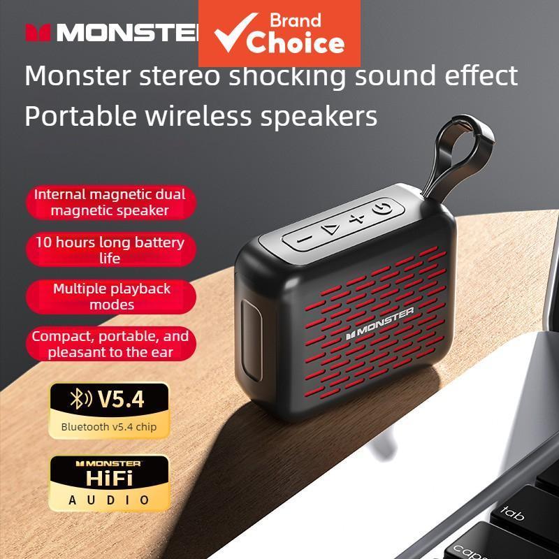 Monster ES01 Alto-falante portátil Bluetooth 5.4 HiFi som estéreo 10 ...