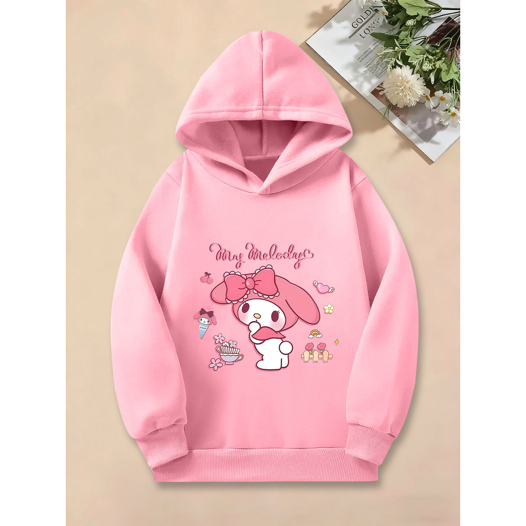 トップス Labyrins Melody Zip Hoodie Moletom Feminino Streetwear Estampa My Melody Blusa De Frio