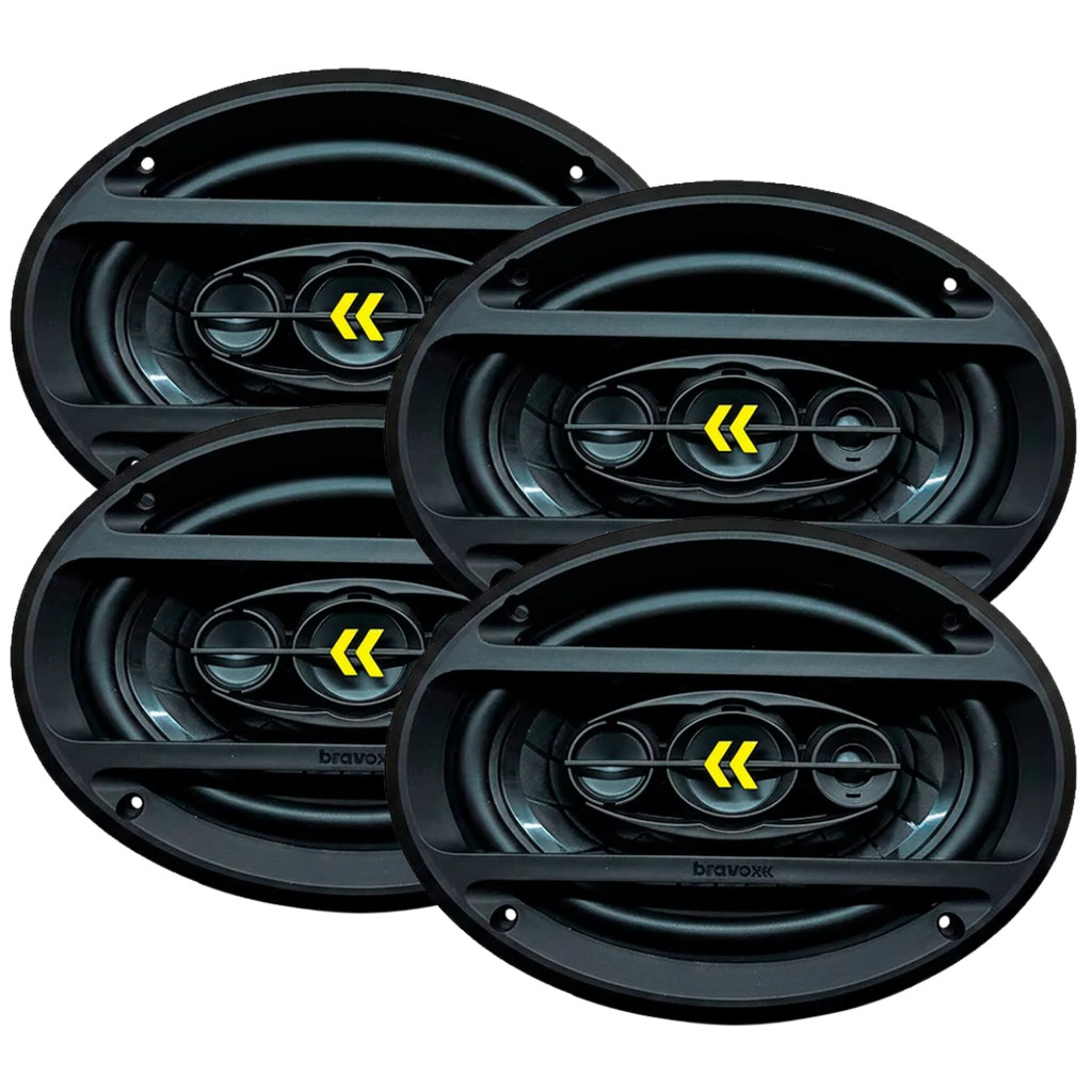 Kit 4 Alto Falantes 6x9 Polegadas Bravox 400w Rms Revo 6x9