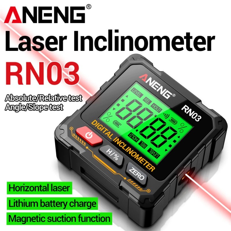 Instrumento De Nível De Laser Digital ANENG RN03 De Uma Peça, Inclinômetro De Medidor De Ângulo Eletrônico Recarregável