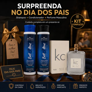 Kit Presente Masculino - Shampoo Condicionador + 1 Perfume 100ml Dia Dos Pais Namorados Aniversario