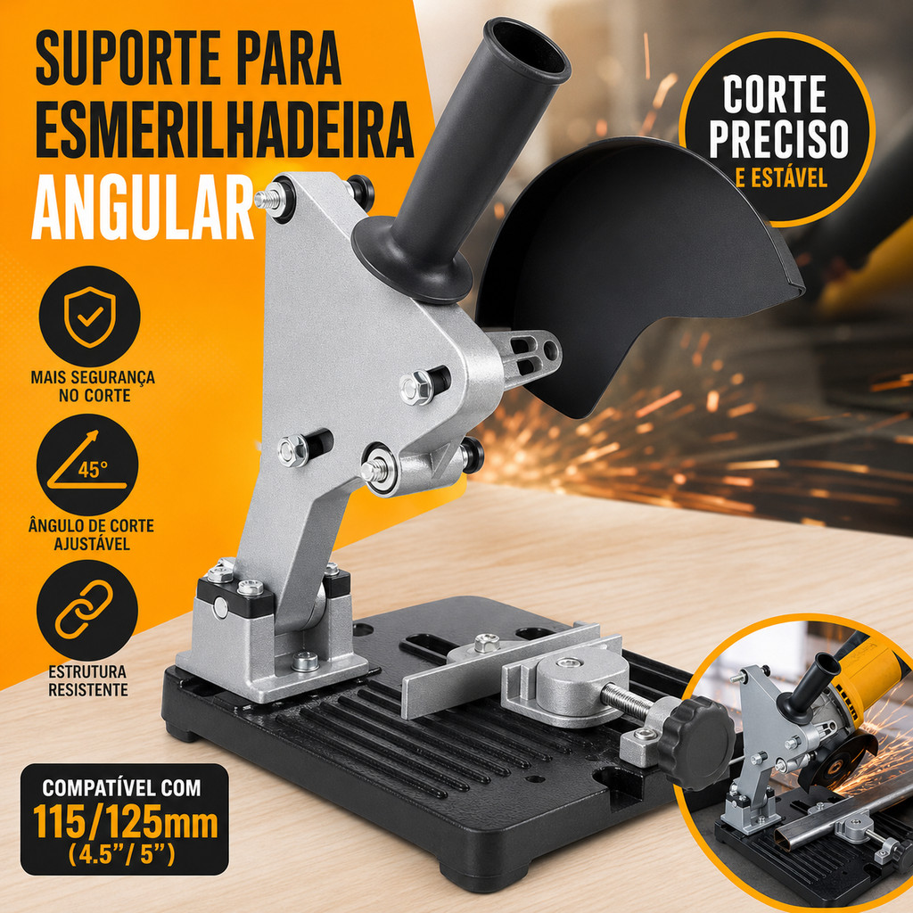 A Suporte Para Esmerilhadeira Angular Manual 115mm/125mm ou B Adaptador de Suporte de Mesa para Guia de Esmerilhadeira