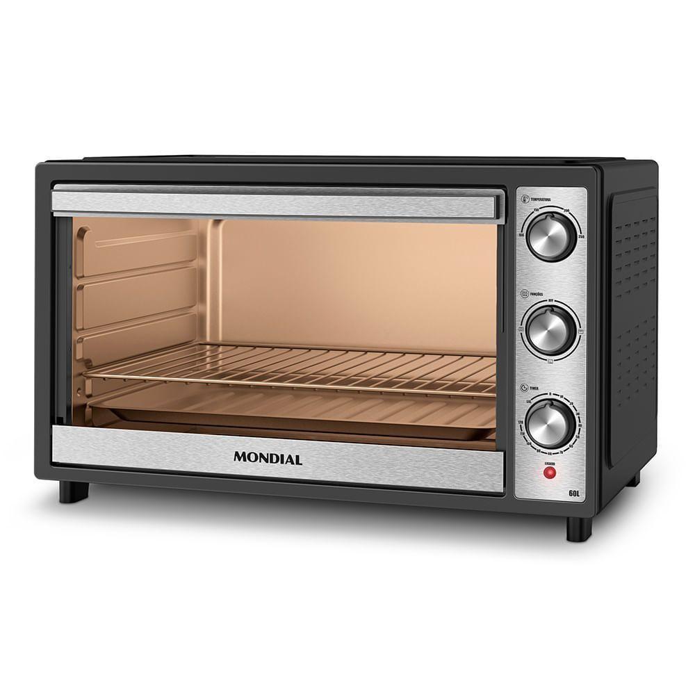 Forno Elétrico de Bancada Mondial FRN-60-BI 60L 1800W Grill com Timer ...