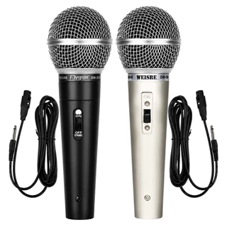 Kit 2 Microfones Profissionais Dinâmicos TOMATE MT-1028 P10 – Preto/Cinza