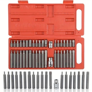 Kit 40/98 Peças Jogo de Bits Torx e Allen Multidentada com Várias Medidas - Kit Ferramentas para Chave de Fenda