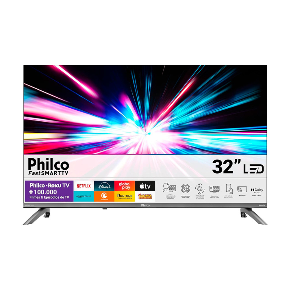 Smart Tv Philco 32" HD LED ROKU TV Alexa P32CRB Bivolt