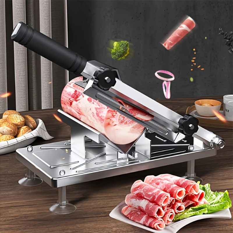 Fatiador de Carnes Manual em Aço Inox para Cozinha Doméstica