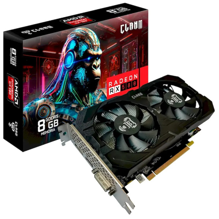 Placa de Vídeo RX580 - 8GB DDR5 - 256BIT - DVI/HDMI/DP- CHIPSET AMD ...