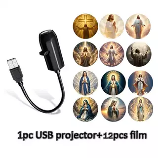 Luz De Projeção USB Com Tema De Personagem Religioso FASHI Doze Padrões Para Decoração De Quarto
