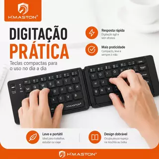 H'MASTON JP106 Teclado Para Tablet Teclado Bluetooth Kit Teclado e Mouse Sem Fio Mini Teclado Sem Fio Teclado Dobrável