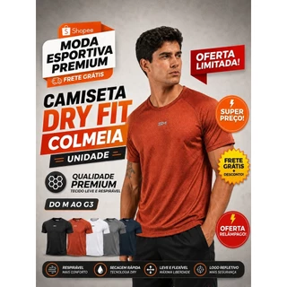 Camiseta Dry Fit Masculina Raglan Tecnológica