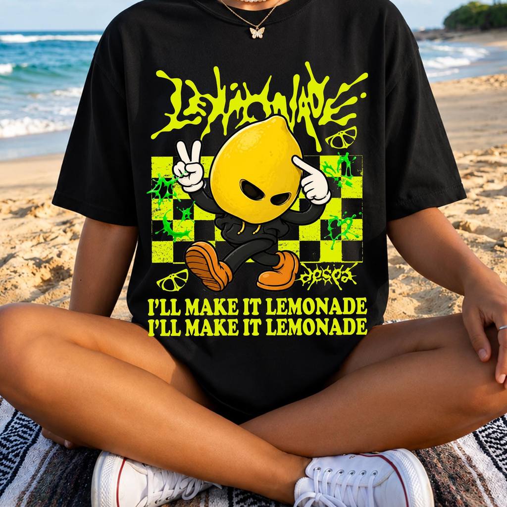 Camiseta Masculina Feminina Aespa Lemonade Warning Sinal Amarelo T