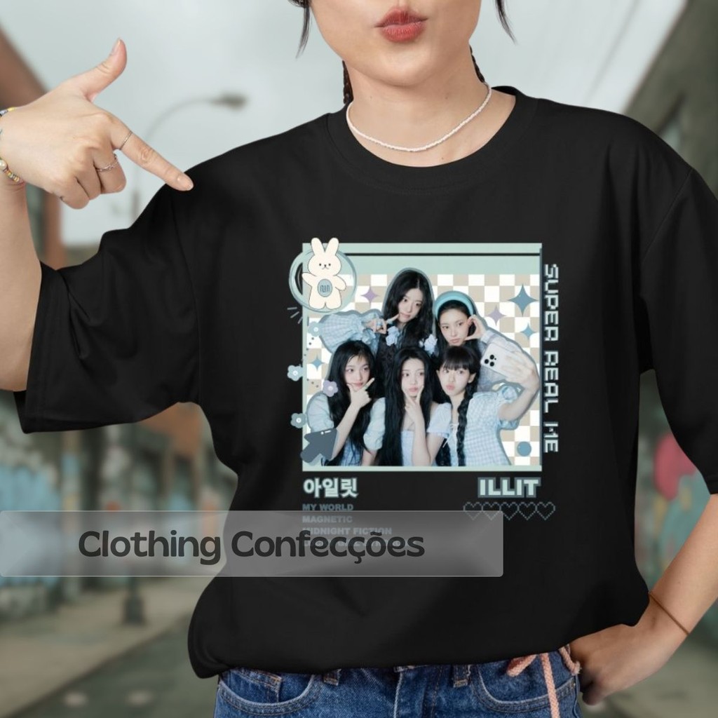 Camiseta Tshirt Illit Banda De Kpop Girl Group Album Magnetic