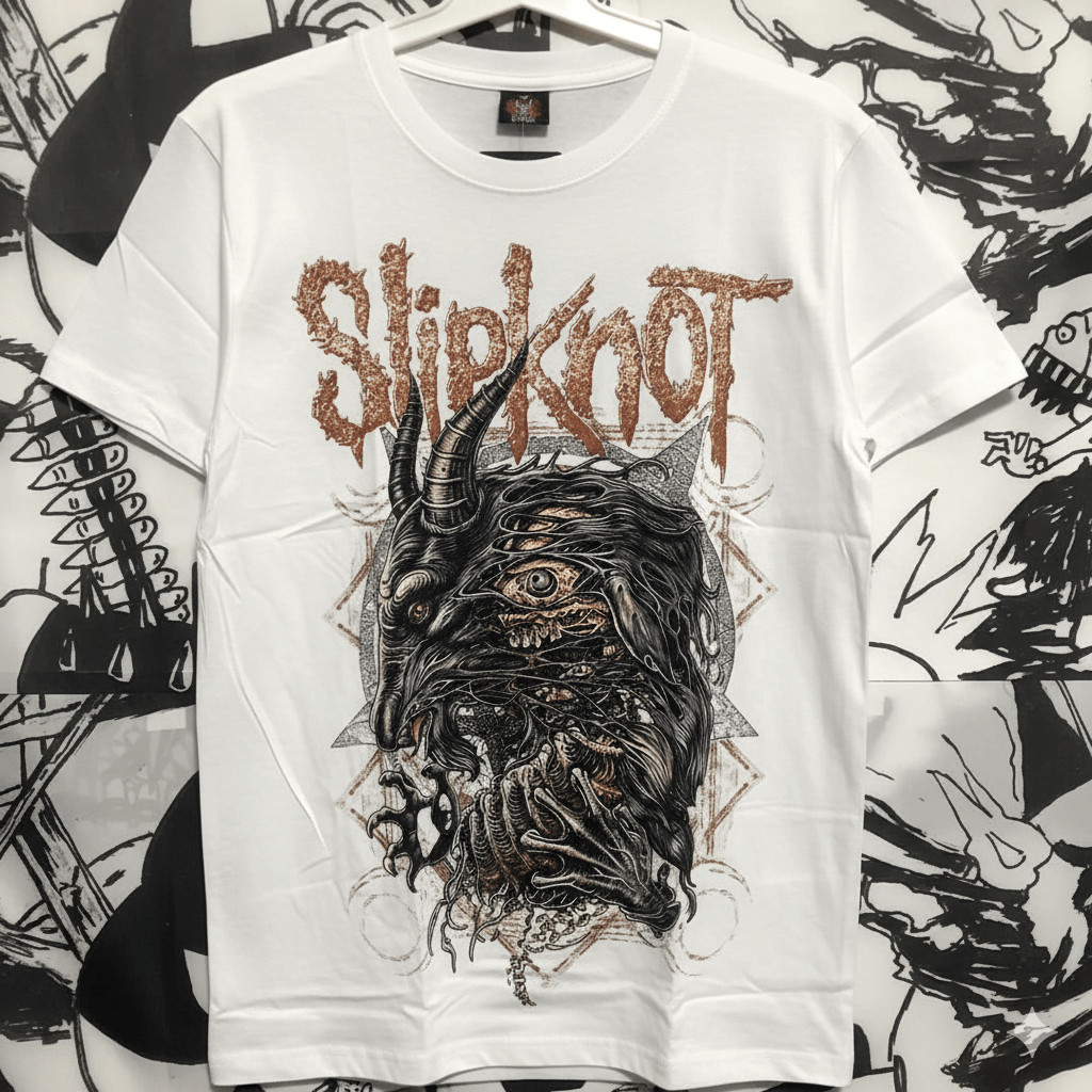 Music.Soul Camiseta Masculina Slipknot Oversized Slipknot Vermelha