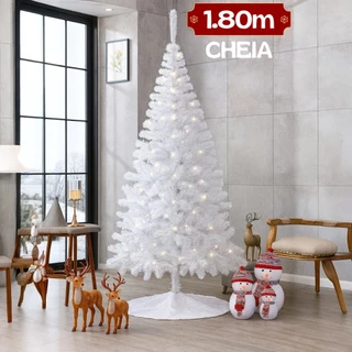 Árvore De Natal Branca OU Verde 180cm 400 Galhos Pé de Ferro Luxuosa Cheia Grandes Pinheiro Premium